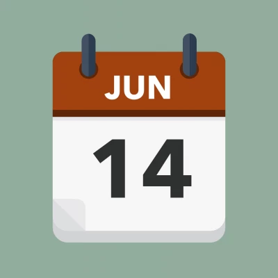 Calendar icon showing 14th June