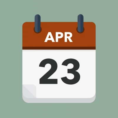 Calendar icon showing 23rd April