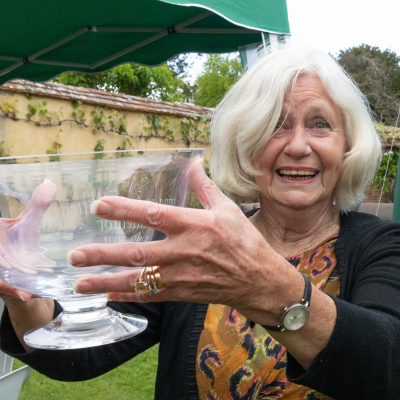 Judy Brandis with Engraved Bowl