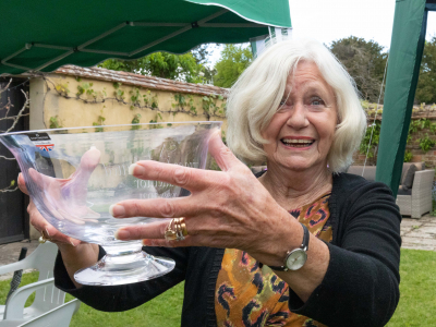 Judy Brandis with Engraved Bowl